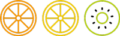 colored cutout orange lemon kiwi icon