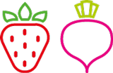 icona fragola ravanello colorata
